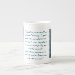 Jane Austen Zitat (Blau) Prozellantasse
