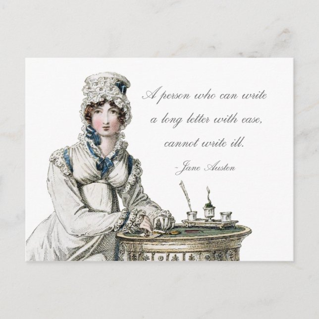 Jane Austen Zitat schreiben Postkarte (Vorderseite)