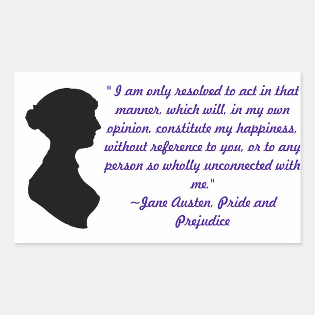 Jane Austen Zitat Sticker (Vorderseite)