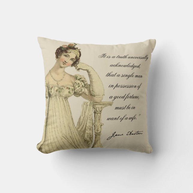 Jane Austen zitiert und schreibt: "Miss Bennet" Kissen (Vorderseite)
