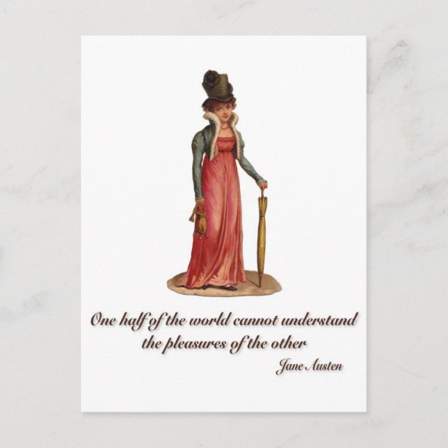 Jane Austen zu Missverständnissen Postkarte (Vorderseite)