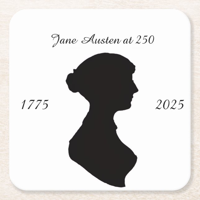 Jane Austen zum 250. Rechteckiger Pappuntersetzer (Vorderseite)
