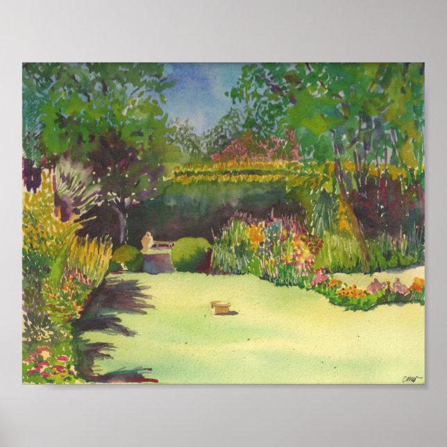 Jane Austen's Garden II Aquarelldruck Poster (Vorne)