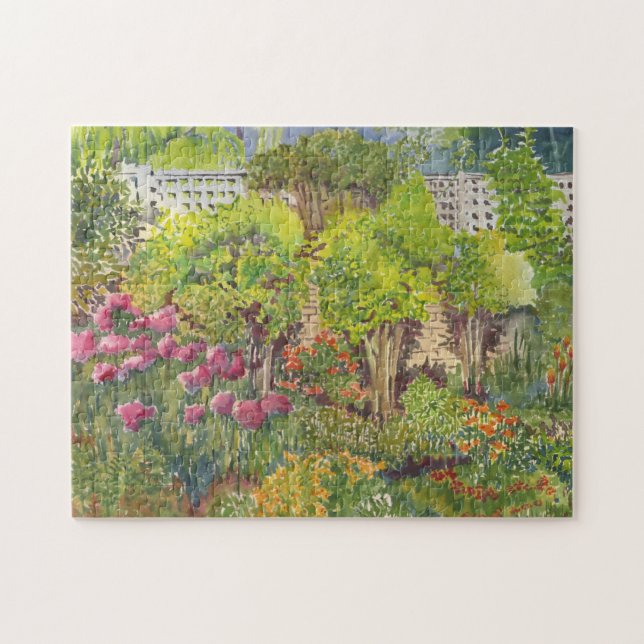Jane Austens Garten-Aquarell-Puzzlespiel (Horizontal)
