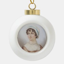 Jane Austen's Miniature Portrait Keramik Kugel-Ornament