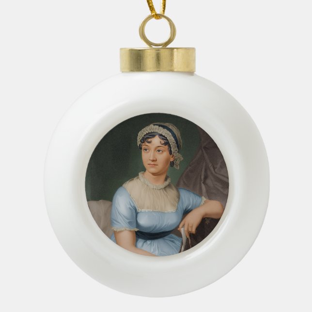 Jane Austen's  Portrait Keramik Kugel-Ornament (Vorderseite)