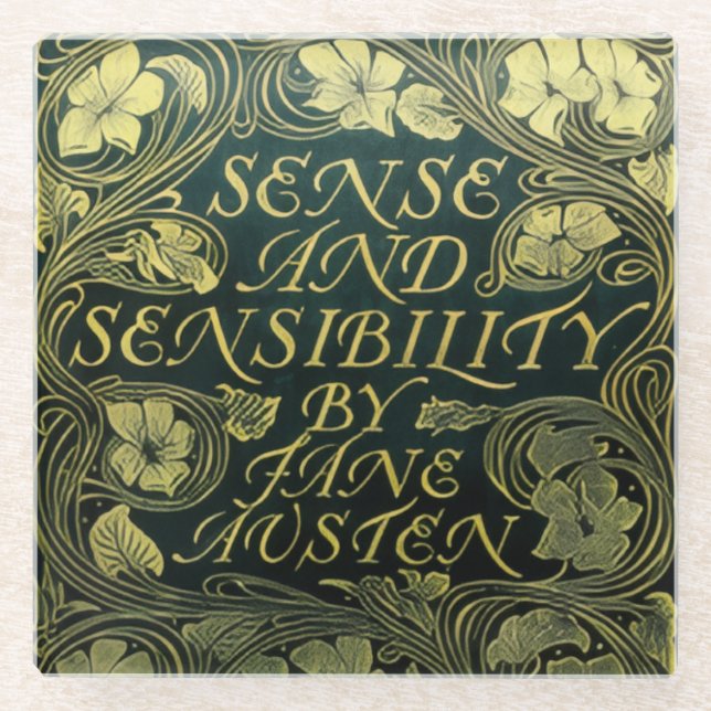 Jane Austen's "Sense and Sensibility"  Glasuntersetzer (Vorderseite)