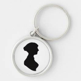 Jane Austens Silhouette auf einem Schlüsselanhänge Schlüsselanhänger