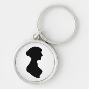 Jane Austens Silhouette auf einem Schlüsselanhänge Schlüsselanhänger