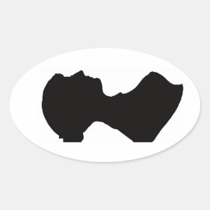 Jane Austens Silhouette Oval Aufkleber