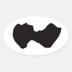 Jane Austens Silhouette-Oval-Aufkleber Ovaler Aufkleber