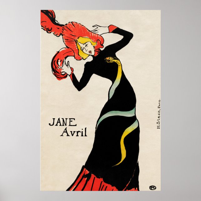Jane Avril (1899) by Henri de Toulouse–Lautrec Poster (Vorne)