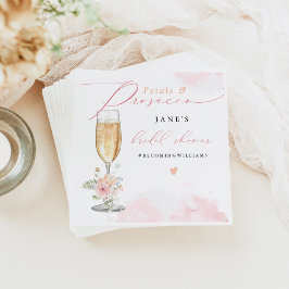 JANE Blush Floral Petals & Prosecco Brautparty Serviette