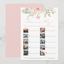 JANE Blush Floral Wo waren sie Bridal Game Card Einladung