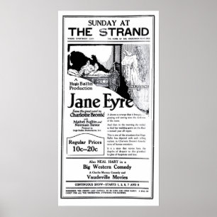 'Jane Eyre" 1922 Vintages Filmanzeigenplakat Poster