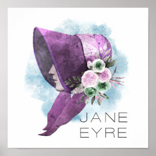 Jane Eyre Bonnet Blume Lila und blau Poster