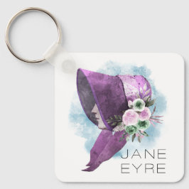 Jane Eyre Bonnet Blume Lila und blau Schlüsselanhänger