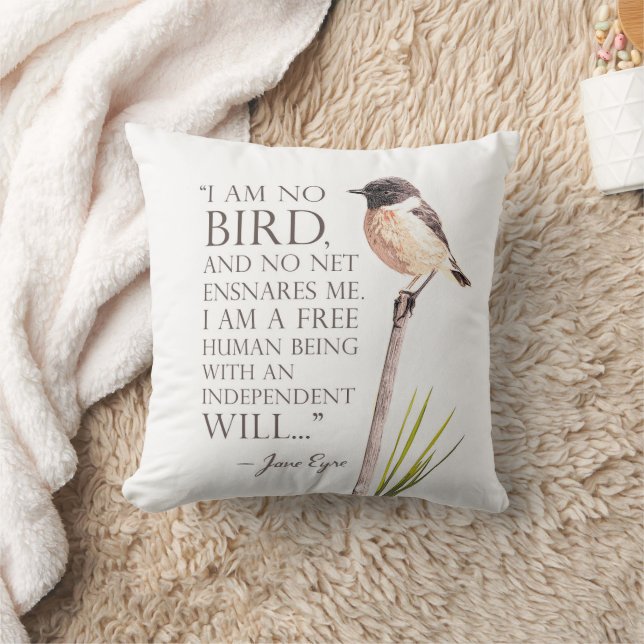 Jane Eyre - I Am No Bird - Brown Bird Kissen (Decke)