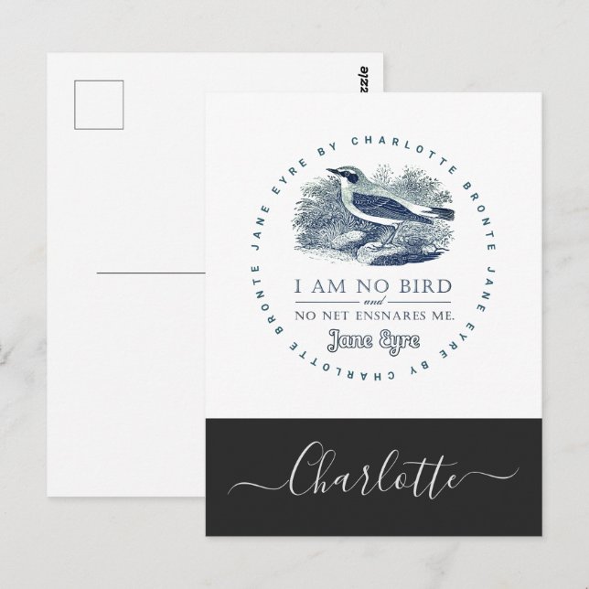 Jane Eyre - I Am No Bird - Name hinzufügen Postkarte (Vorne/Hinten)