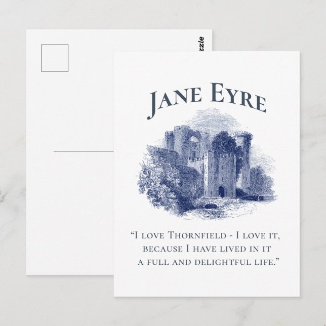 Jane Eyre - I Liebe Thornfield - Burg Postkarte (Vorne/Hinten)