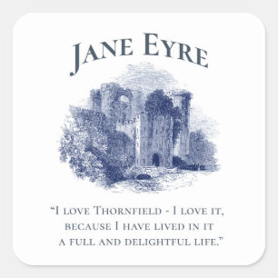 Jane Eyre - I Liebe Thornfield - Burg Quadratischer Aufkleber
