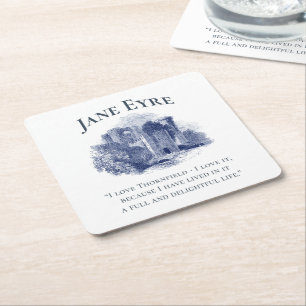 Jane Eyre - I Liebe Thornfield - Burg Rechteckiger Pappuntersetzer