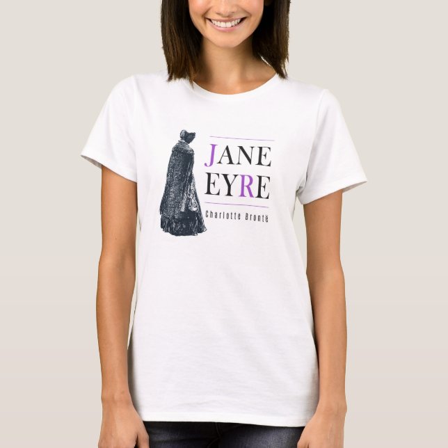 Jane Eyre in Cape und Bonnet T-Shirt (Vorderseite)