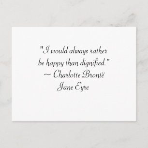 Jane Eyre ist eher glücklich als ein Dignified Zit Postkarte