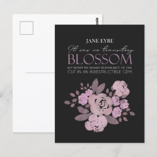 Jane Eyre - No Transitory Blossom - Rose auf Black Postkarte