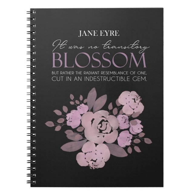 Jane Eyre - No Transitory Blossom - Rose Black Notizblock (Vorderseite)