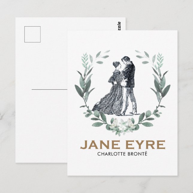 Jane Eyre und Edward Rochester mit Wreath Postkarte (Vorne/Hinten)