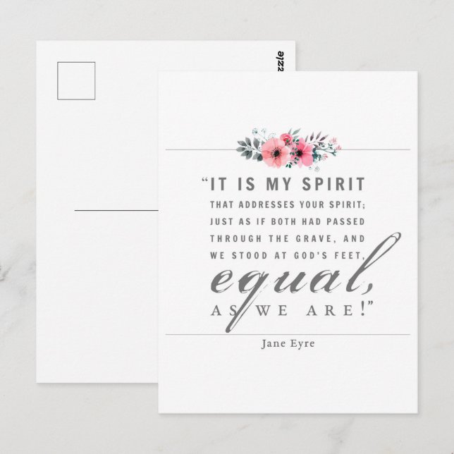 Jane Eyre - wie wir sind - weiß Postkarte (Vorne/Hinten)