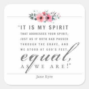 Jane Eyre - wie wir sind - weiß Quadratischer Aufkleber