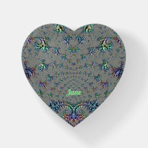 JANE ~ Grey Lila Blue Green HEART ~