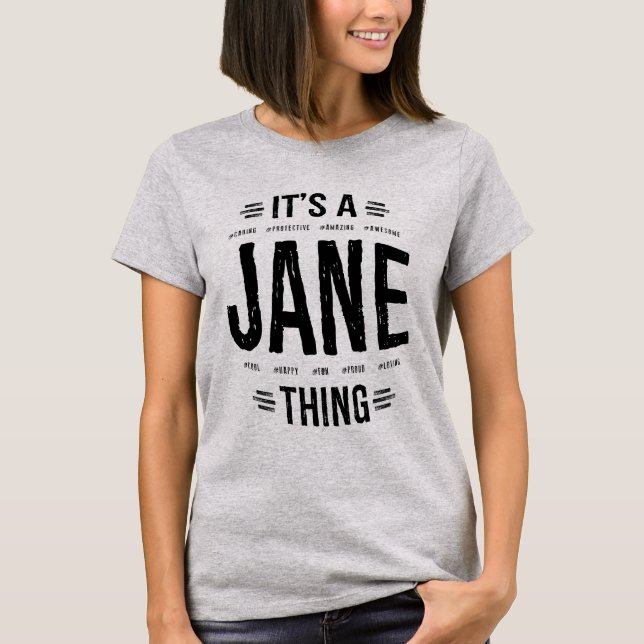Jane Personalisiert Name Birthday Gift T-Shirt (Vorderseite)