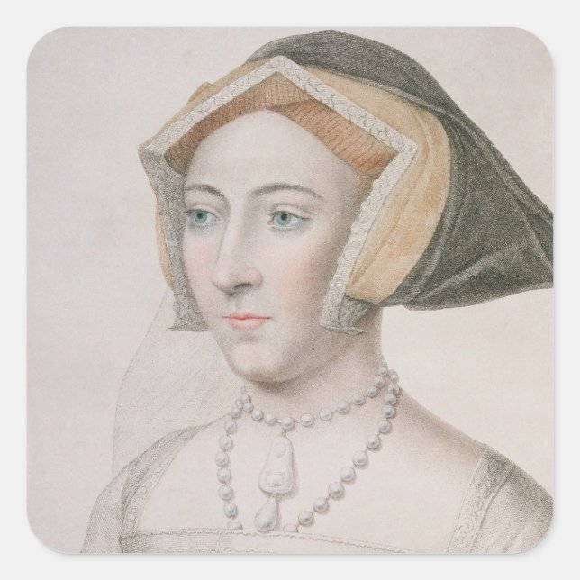 Jane Seymour (c.1509-37), graviert durch Francesco Quadratischer Aufkleber (Vorderseite)