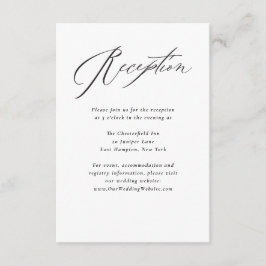 Jane Simple Minimal Black Script Wedding Reception Begleitkarte