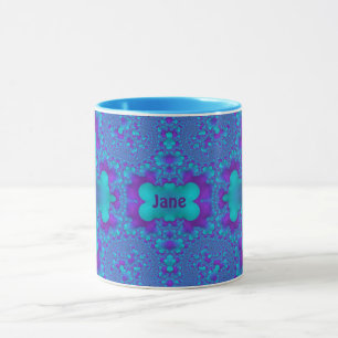 JANE ~ Zany 3D Fractal ~ Mug bleu et violet