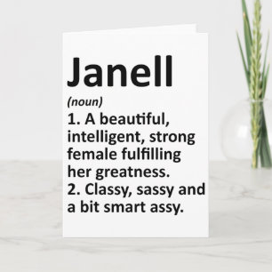 Janell Definition Personalisierter Name Lustiger W Karte