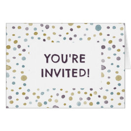Janet Confetti Watercolor Dots Birthday Einladung