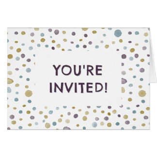 Janet Confetti Watercolor Dots Birthday Einladung