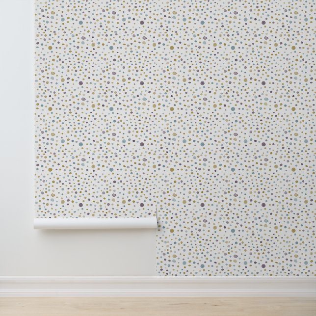Janet Confetti Watercolor Dots Tapete (Anwendung)