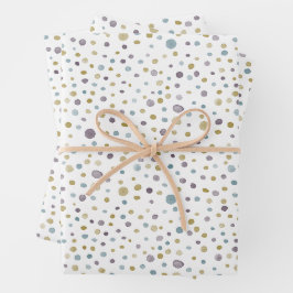 Janet Confetti Watercolor Dots Wrapping Paper Geschenkpapier Set