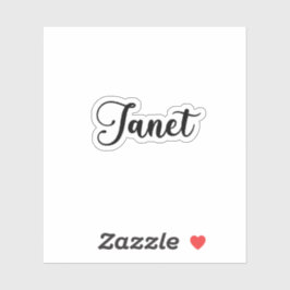 Janet Name - Handgeschriebene Kalligrafie Aufkleber