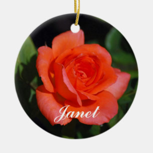 Janet Orange and Apricot Roses Ornament