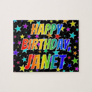 "JANET" Vorname, Spaß "GLÜCKLICHER BIRTHTAG"