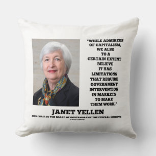 Janet Yellen Admirers Kapitalismus Regierungspräve Kissen