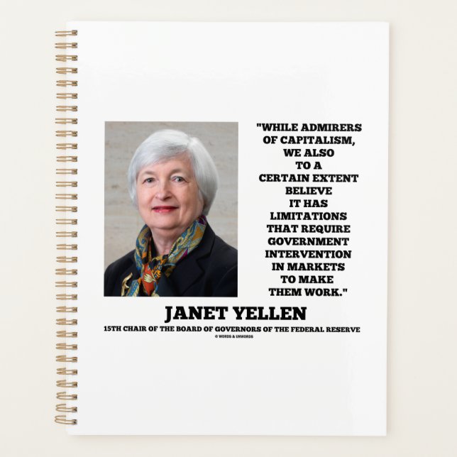 Janet Yellen Admirers Kapitalismus Regierungspräve Planer (Vorderseite)