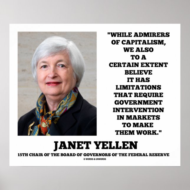 Janet Yellen Admirers Kapitalismus Regierungspräve Poster (Vorne)