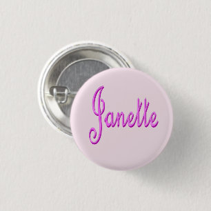 "Janette" Rosa Zweifarbig Janette Name, Button